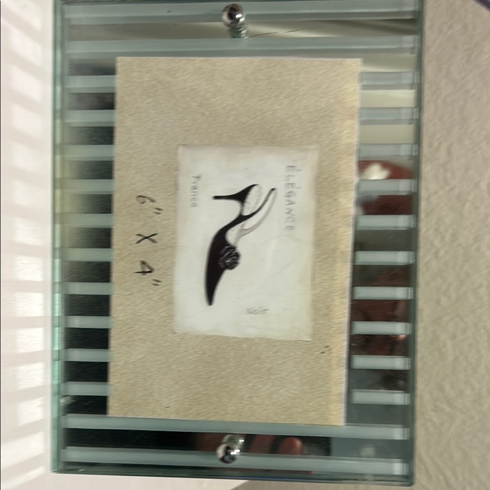 Elegant Shoe Art Print in Glass Frame